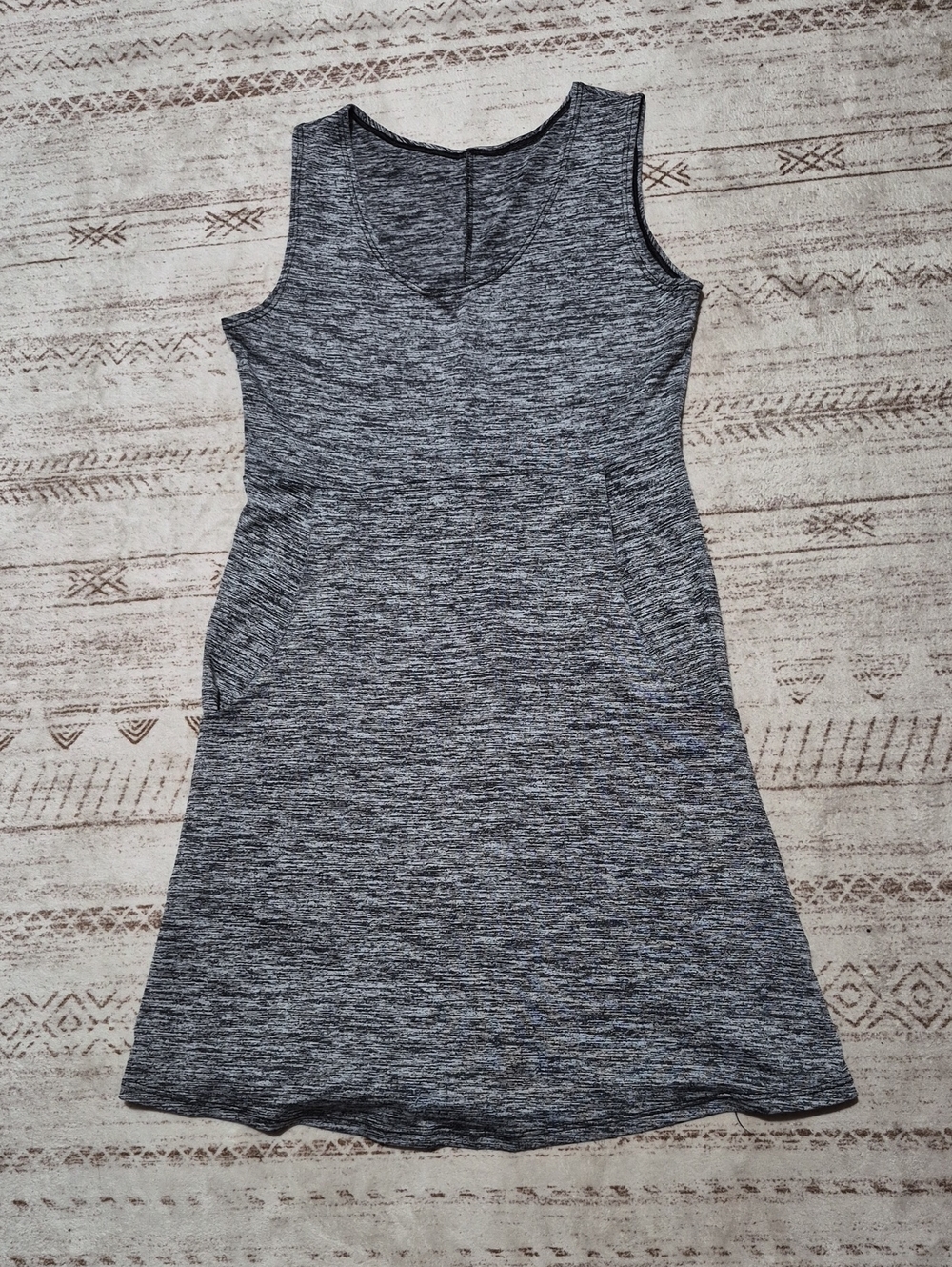 Heather Gray Sleeveless Midi Dress With Pockets